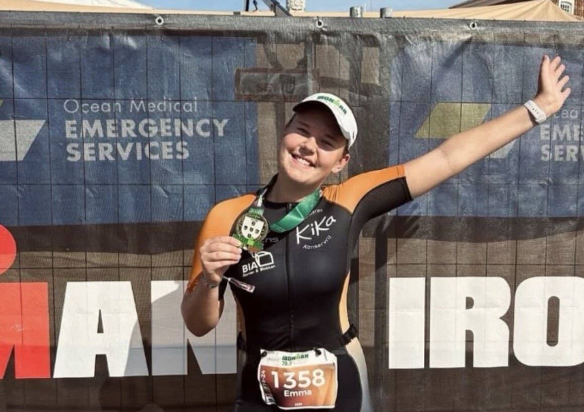 Emma Klein Heerenbrink voltooit Ironman 70.3 Cascais voor KiKa