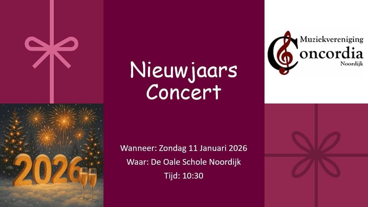 Nieuwjaarsconcert Muziekvereniging Concordia Noordijk -
