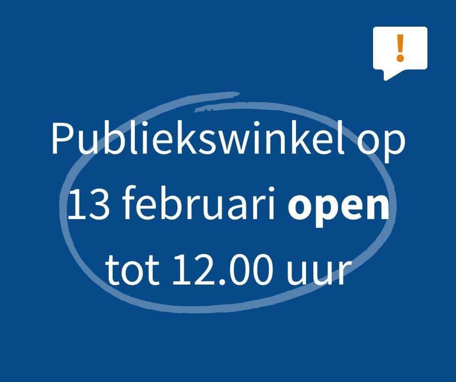 Publiekswinkel gemeente Berkelland vrijdag 13 februari open tot 12.00 uur -