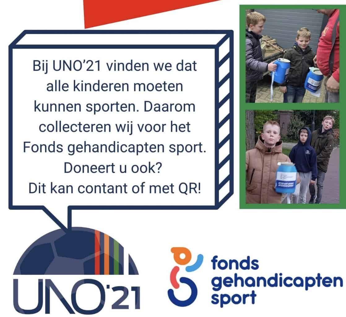 UNO’21 collecteert voor Fonds Gehandicapten sport -