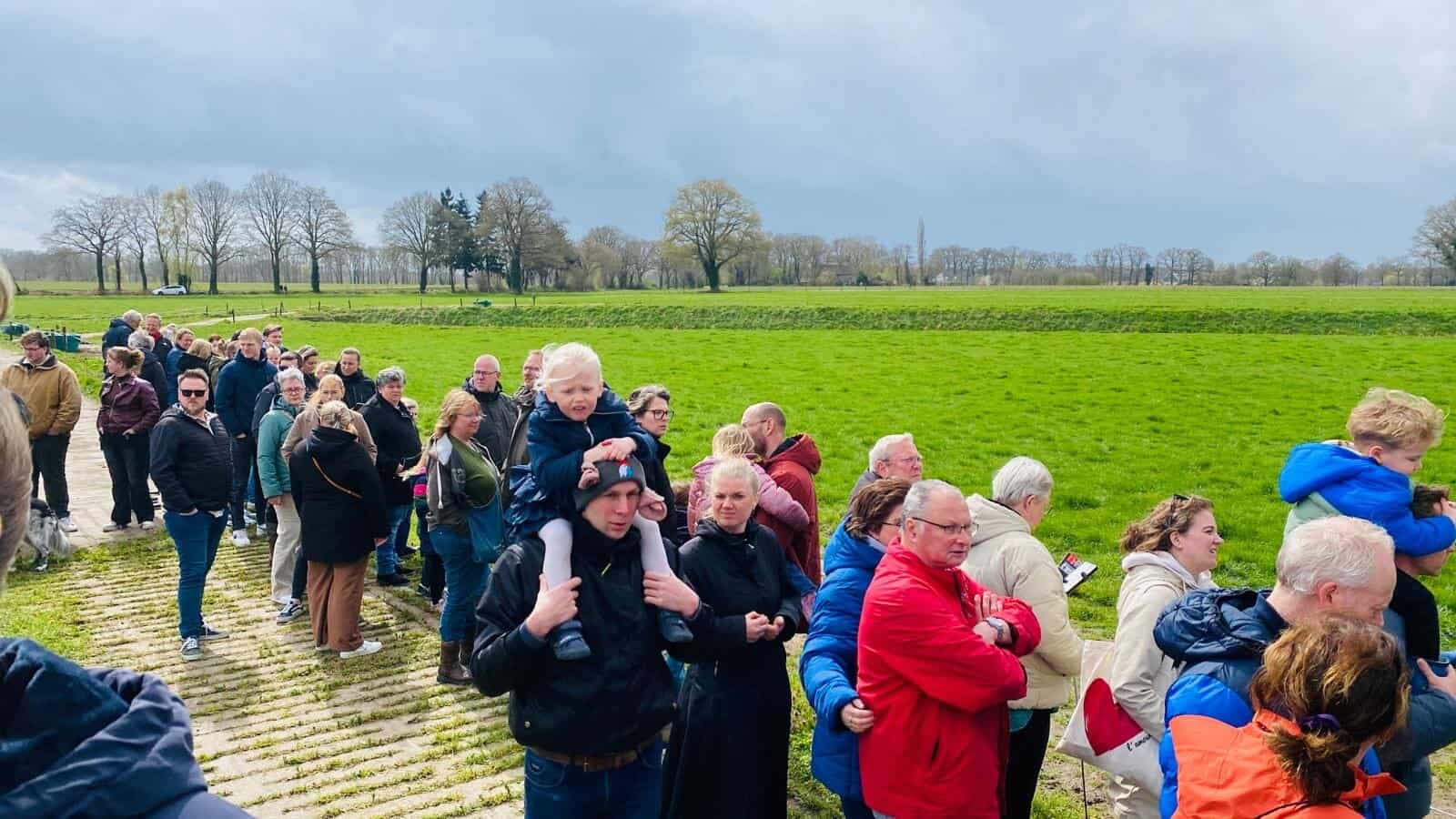 Koeien onder grote belangstelling naar buiten in Noordijkse weide