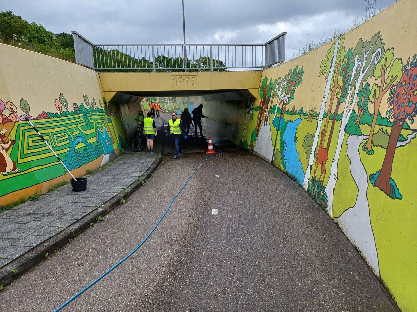 Ruurlose kunsttunnel weer zomerklaar dankzij vrijwilligersactie -