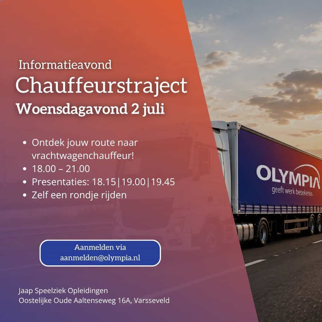 Altijd al chauffeur willen worden? Bezoek de chauffeursavond van Olympia