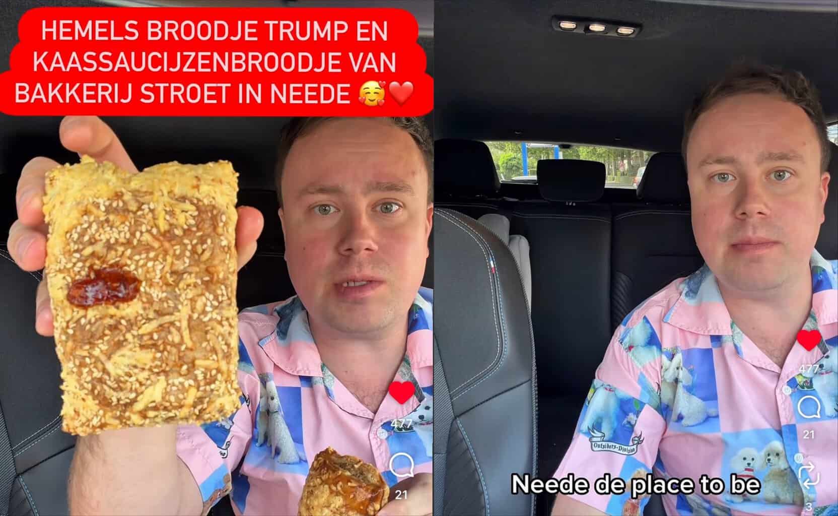 Bekende influencer “Snackspert” lyrisch over Broodje Trump van Bakker Stroet uit Neede