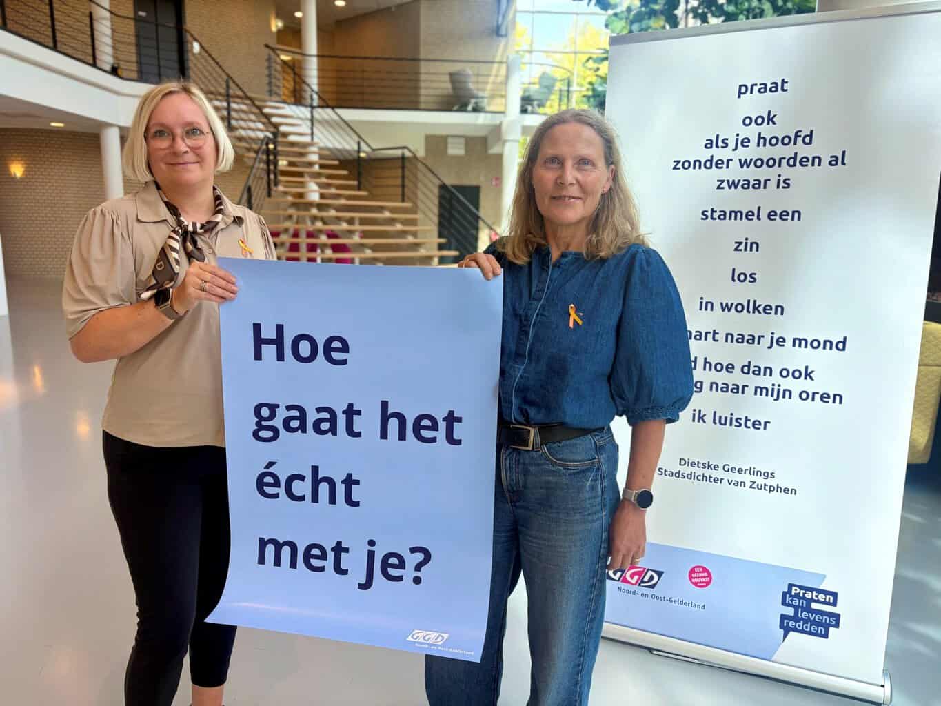 GGD Noord- en Oost-Gelderland trekt de regio in tijdens Wereld Suïcide Preventie Week