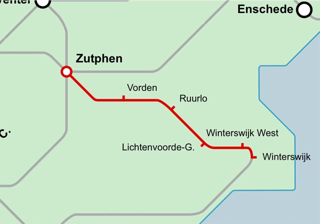 Treinverkeer tussen Zutphen en Winterswijk stilgelegd na aanrijding -