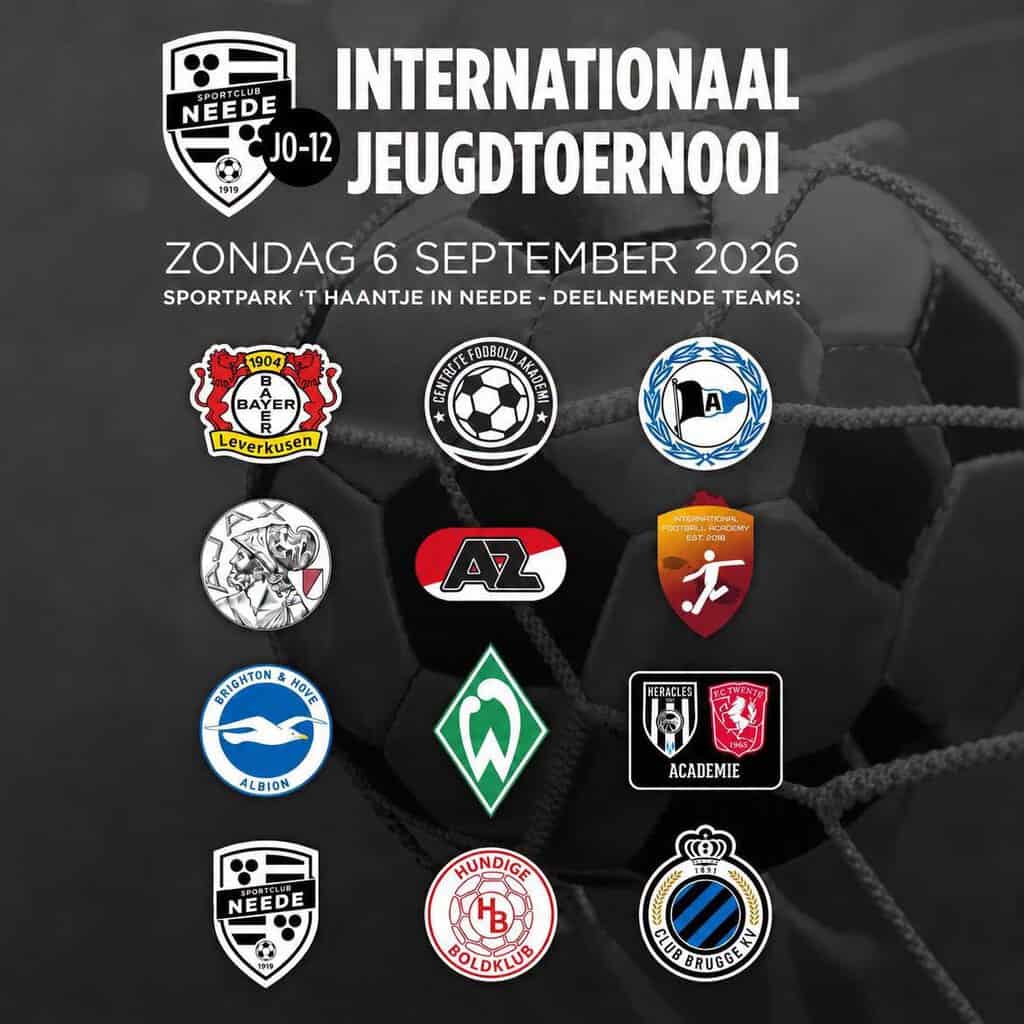 Internationaal jeugdvoetbal keert terug naar Neede met topclubs uit binnen en buitenland -