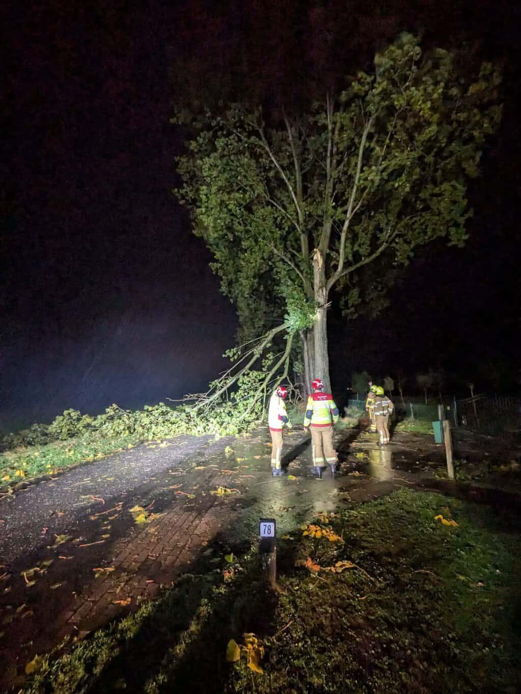 Brandweer Ruurlo rukt uit voor stormschade aan de Wiersseweg