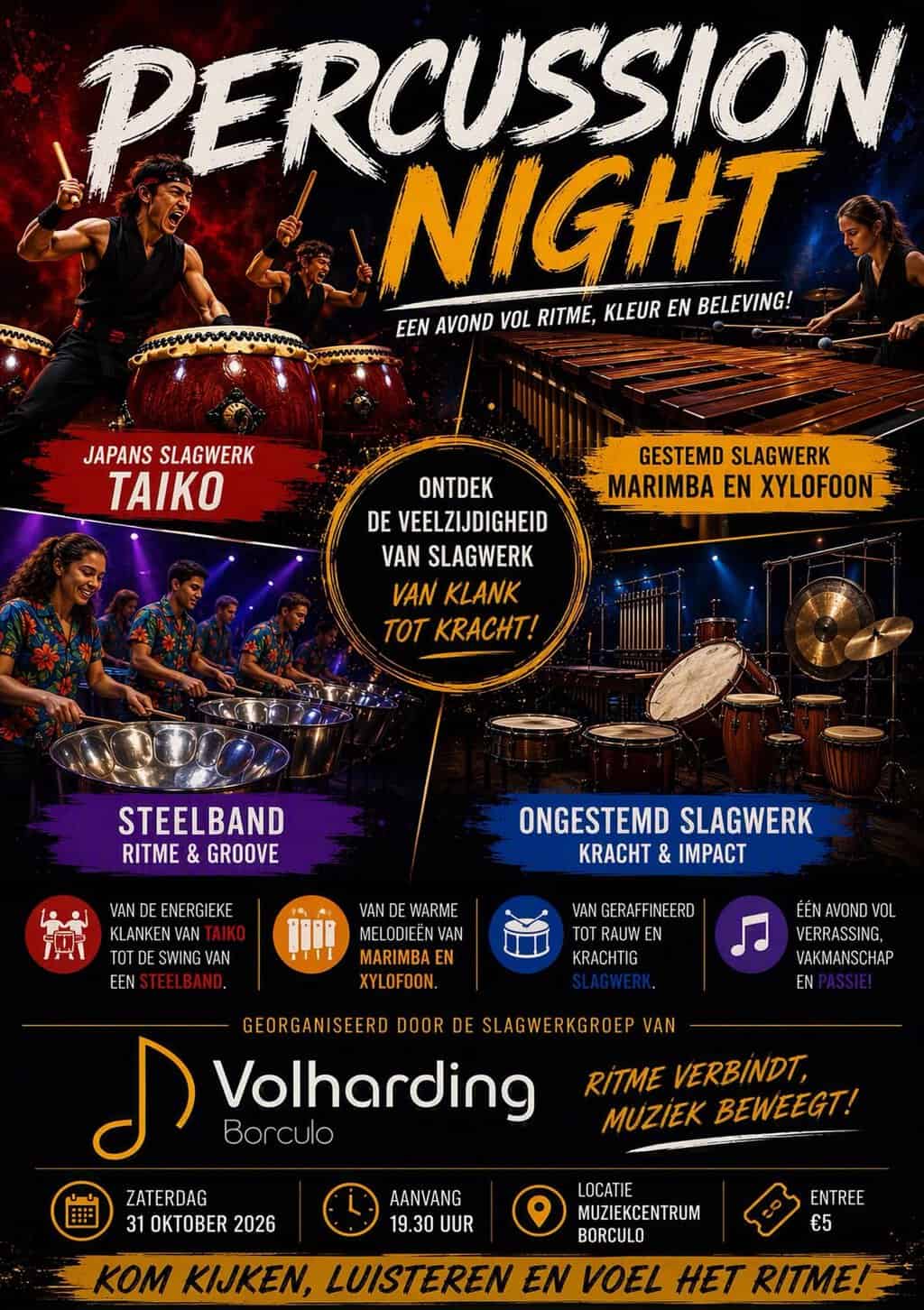Percussion Night bij Slagwerkgroep Volharding -