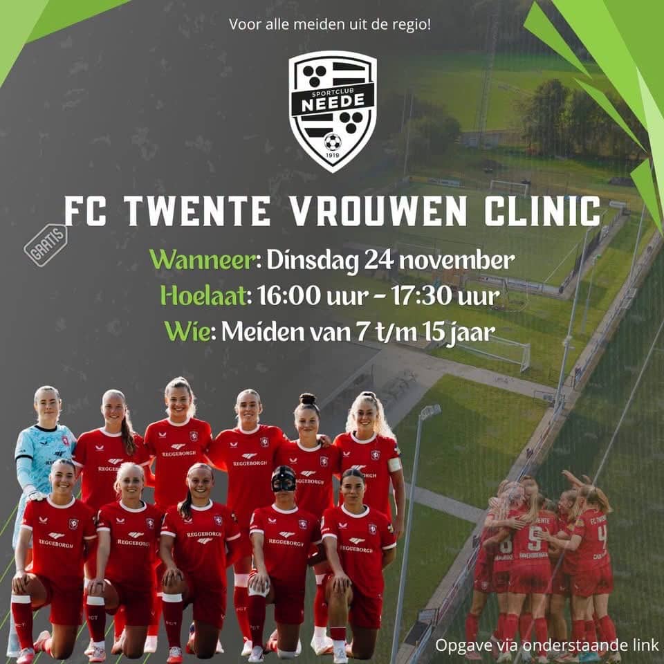 FC Twente vrouwen geven clinic bij Sportclub Neede -